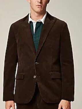 J. Crew Dark Brown Classic Cotton Corduroy 2 Button Vintage Style Blazer Medium